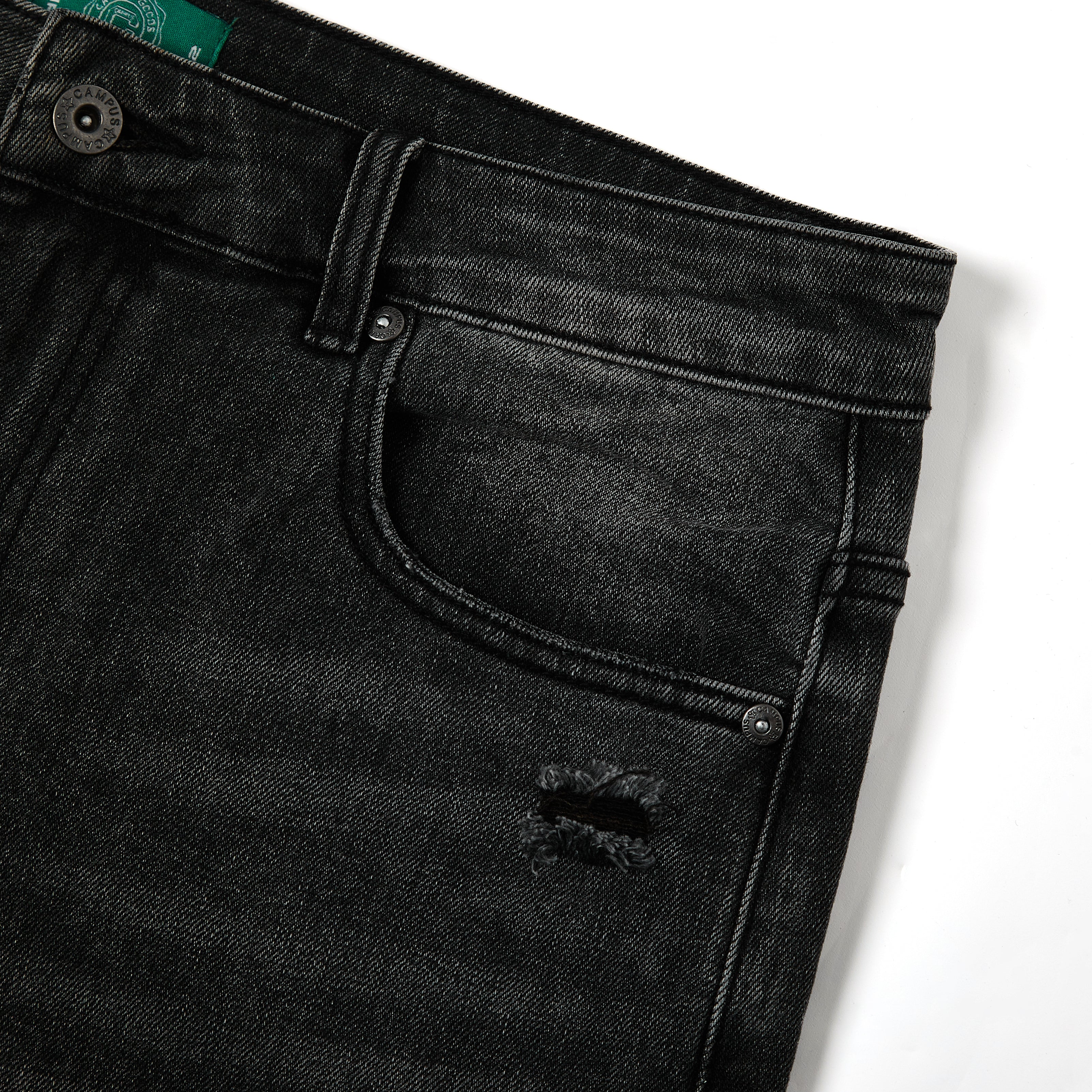 Postcard Jorts (Black Wash)